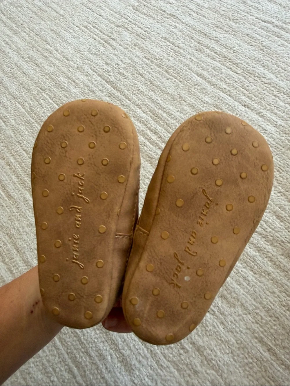 Janie and Jack Tan Suede Brogue Lace-Up Baby Shoes